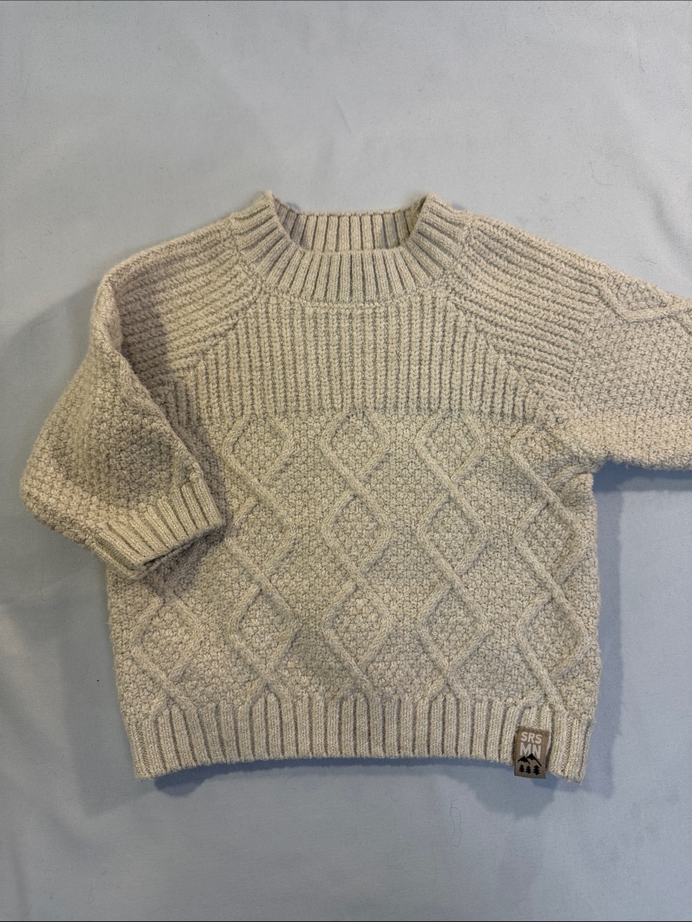 Souris Mini - Kids Cream Cable Knit Sweater